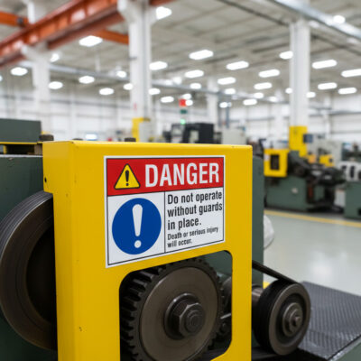 Danger Do not operate without guards in place. Death or