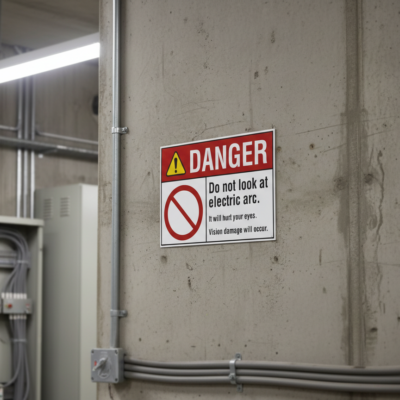 Danger Do not look at electric arc. It will hurt your