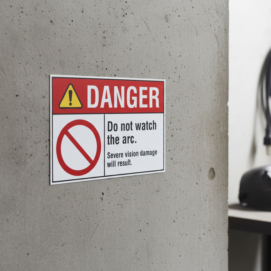 Danger Do not watch the arc. Severe vision damage will