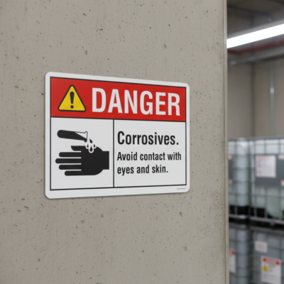 Danger Corrosives. Avoid contact with eyes and skin.
