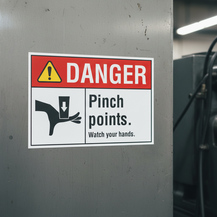 Danger Pinch points. Watch your hands.