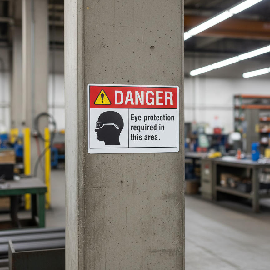 Danger Eye protection required in this area