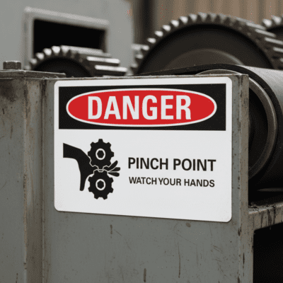 Danger Pinch point watch your hands
