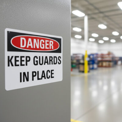 Danger Keep guards in place