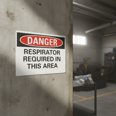 Danger Respirator required in this area