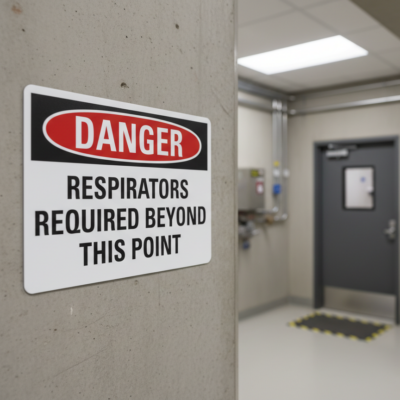 Danger Respirators required beyond this point