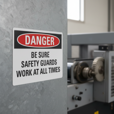 Danger Be sure safety guards work at all times