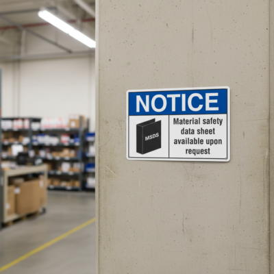 Notice Material safety data sheet available upon