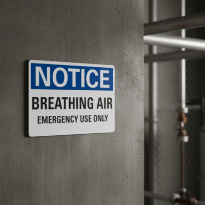 Notice Breathing air emergency use only
