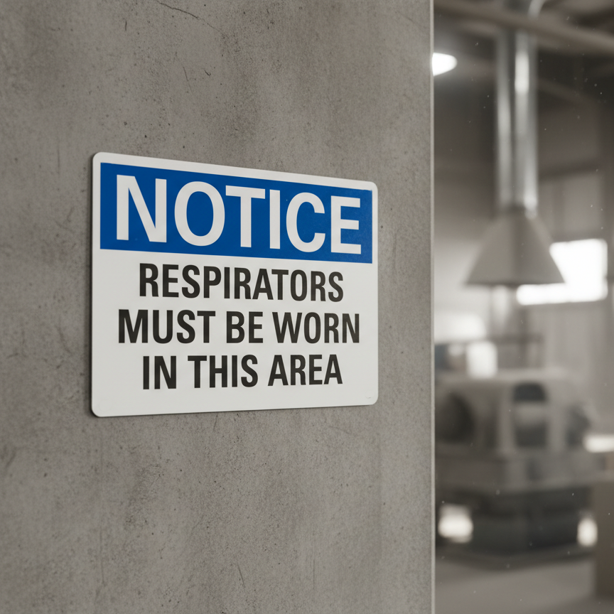Notice Respirators must be worn in this area - Image 2