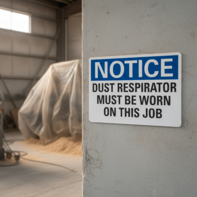Notice Dust respirator must be worn on this job