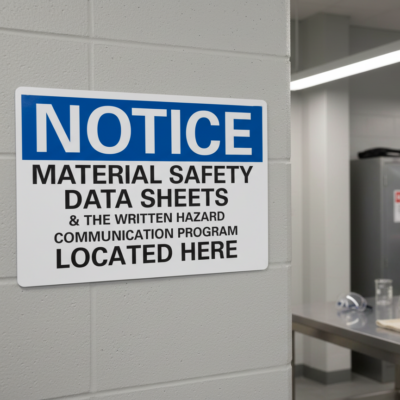 Notice Material safety data sheets & the written hazard