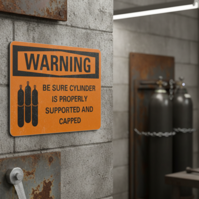 Warning Be sure cylinder is properly supported and