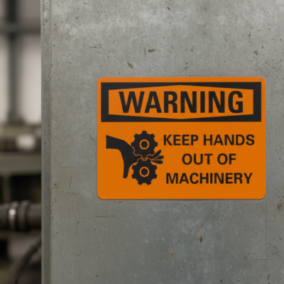 Warning Keep hands out of machinery