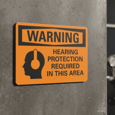 Warning Hearing protection required in this area