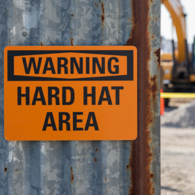 Warning Hard hat area