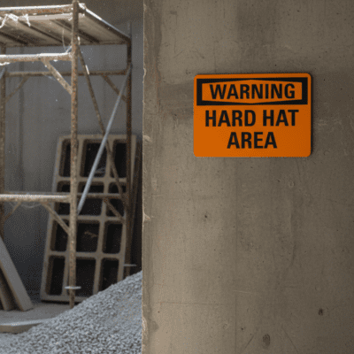 Warning Hard hat area