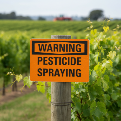Warning Pesticide spraying