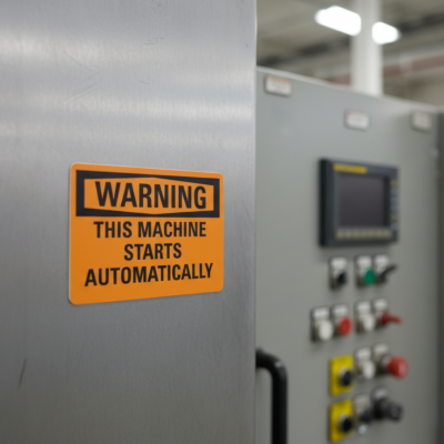 Warning This machine starts automatically