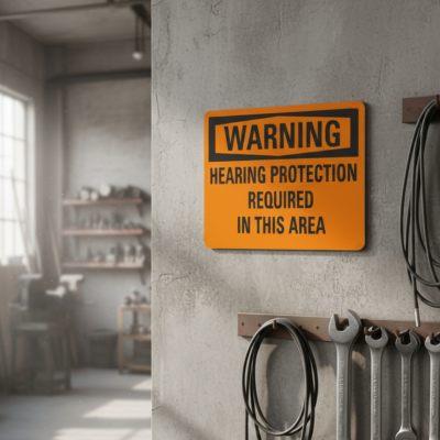 Warning Hearing protection required in this area