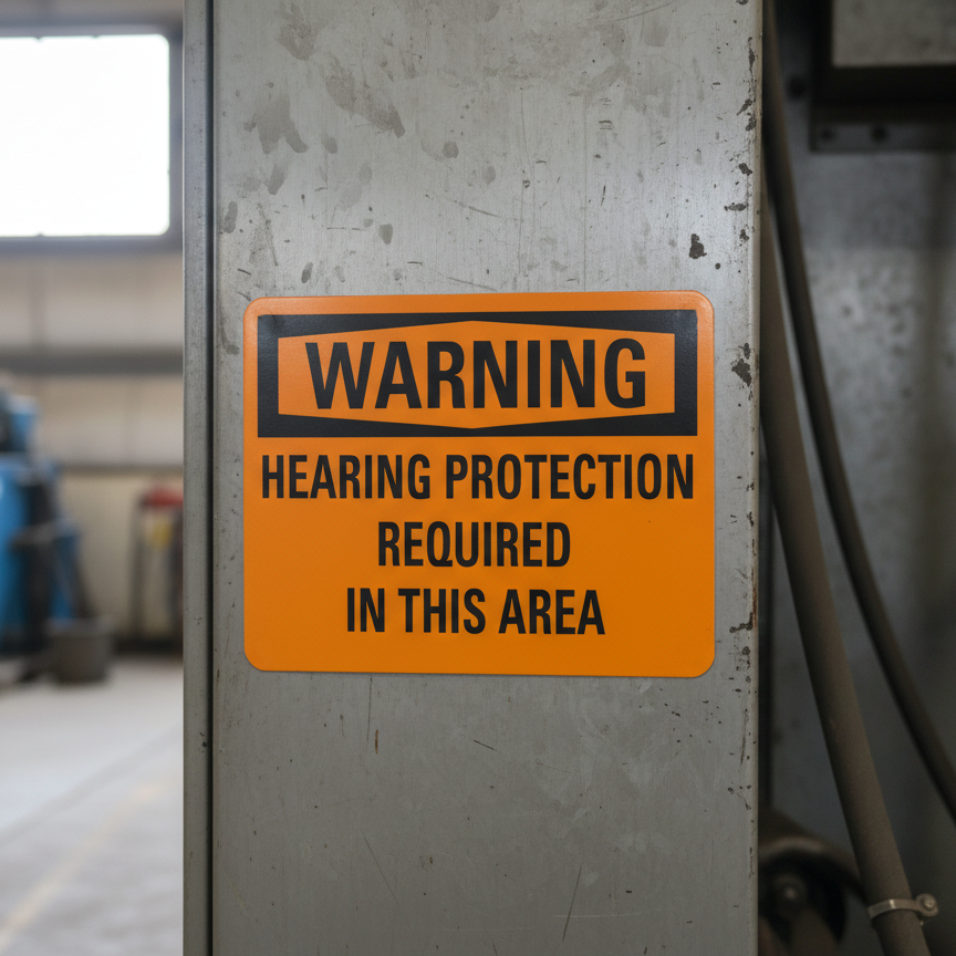 Warning Hearing protection required in this area - Image 2