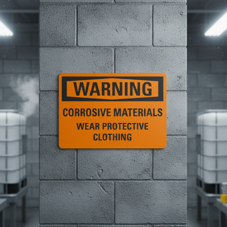 Warning Corrosive materials wear protective clothing - Image 2
