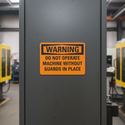Warning Do not operate machine without guards in place