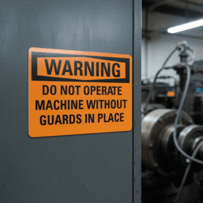 Warning Do not operate machine without guards in place