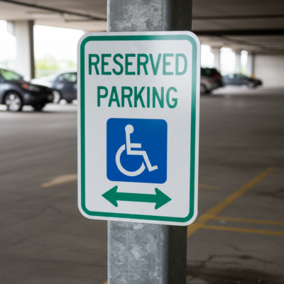Reserved Parking (Handicapped Symbol And Double