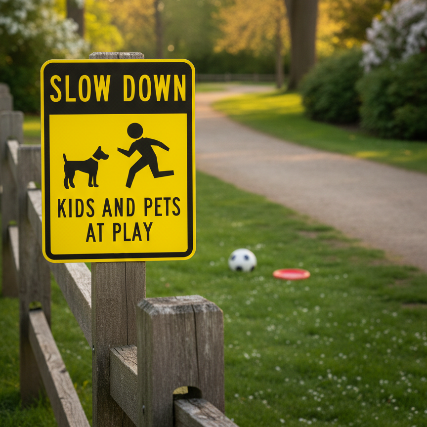 Slow Down Kids And Pets At Play (W/Sym) - Image 2