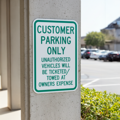 Customer Parking Only Unauthorized Vehicles