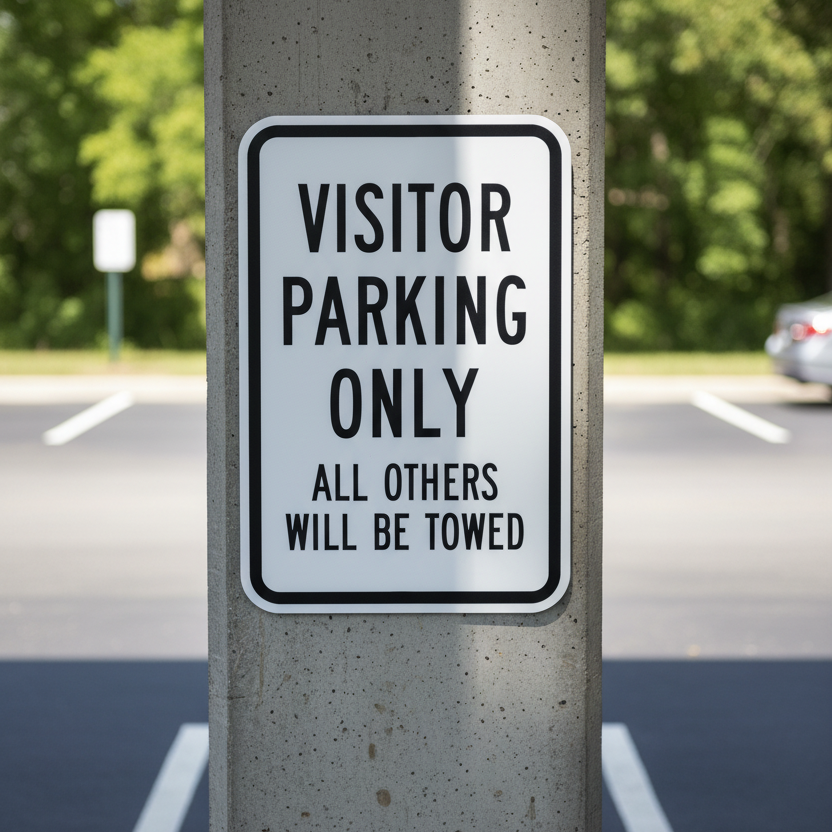 Visitors Parking Only All Others Will Be Towed