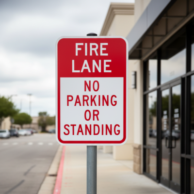Fire Lane No Parking Or Standing