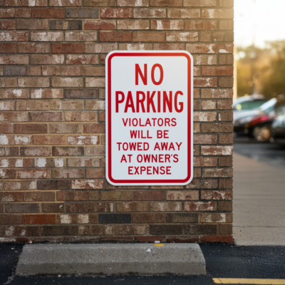 No Parking Violators Will Be Towed Away At Owner's