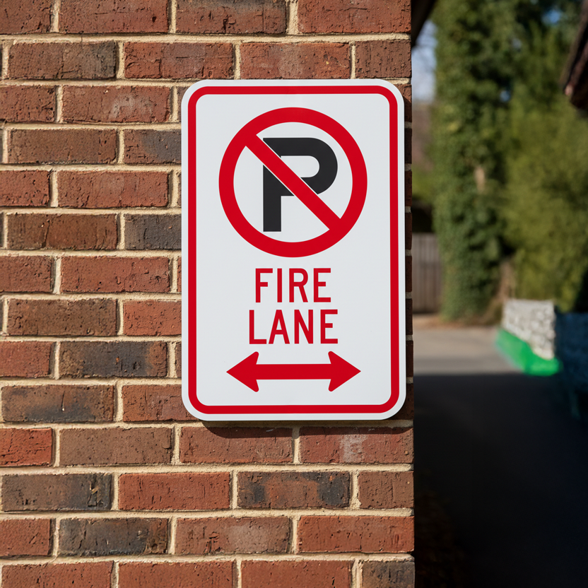 (No Parking Sym) Fire Lane (Double Arrow) - Image 2