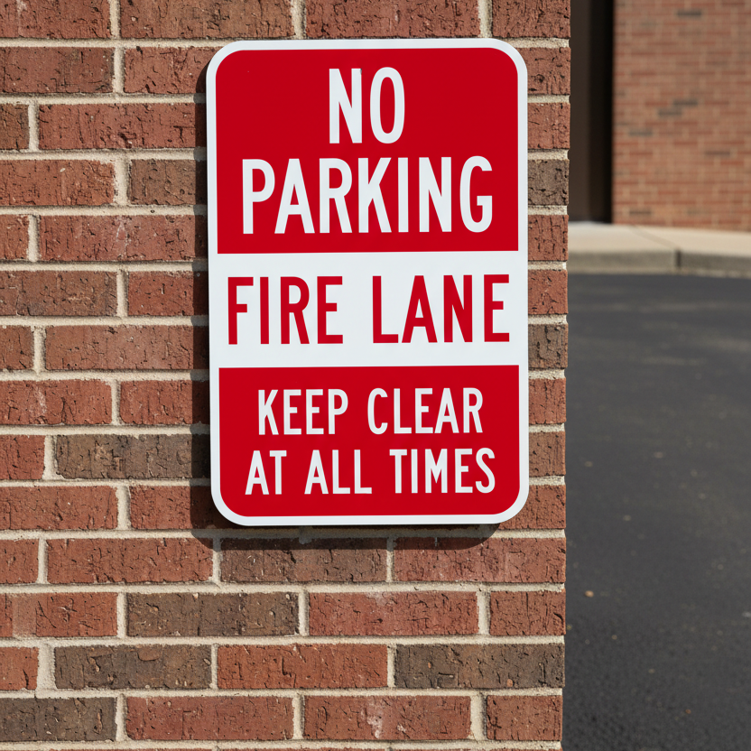 No Parking Fire Lane, Keep Clear At All Times