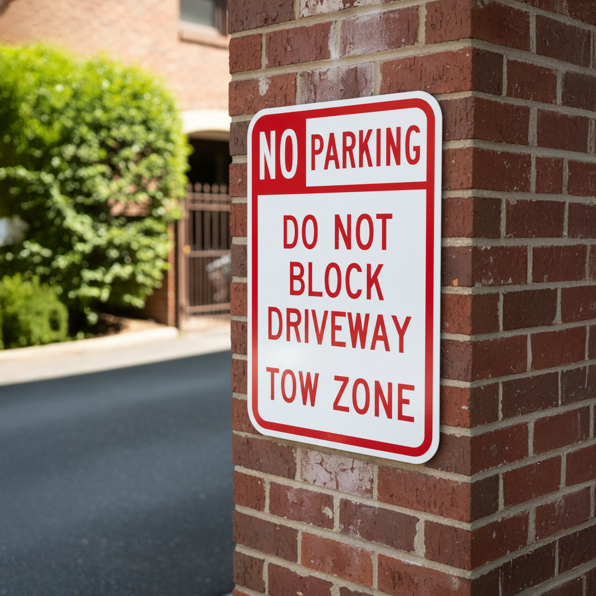 No Parking Do Not Block Driveway Tow Zone