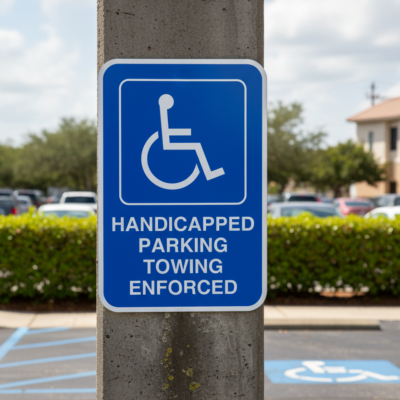 (Handicap Sym) Handicapped Parking Towing Enforced