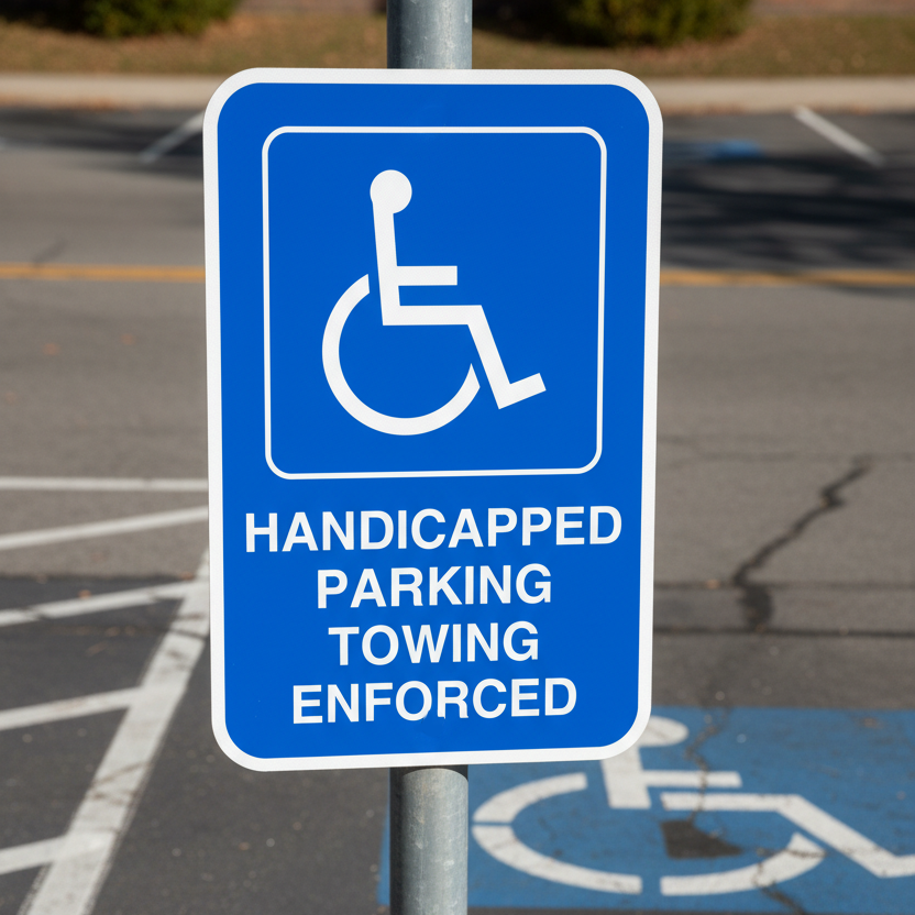 (Handicap Sym) Handicapped Parking Towing Enforced - Image 2