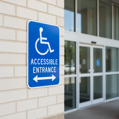 (Handicap Sym) Accessible Entrance With