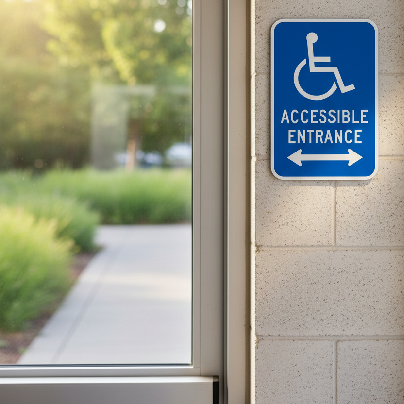 (Handicap Sym) Accessible Entrance With - Image 2