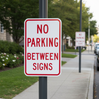 No Parking Between Signs