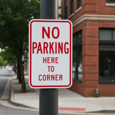 No Parking Here To Corner