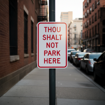 Thou Shalt Not Park Here
