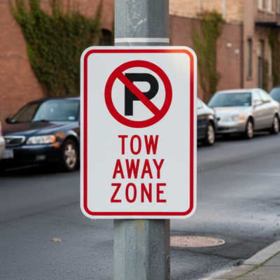 Tow Away Zone (No Parking Symbol)