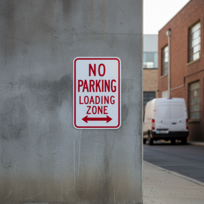 No Parking Loading Zone (Double Arrow)