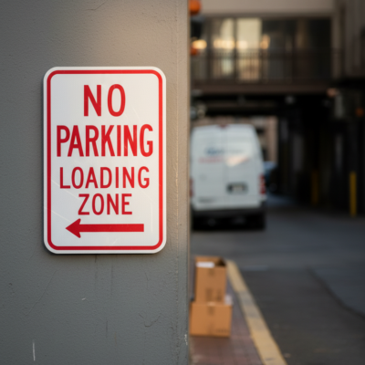 No Parking Loading Zone(Arrow Pointing Left)
