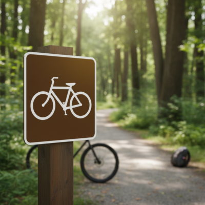 W/Brn Rl-090, Bicycle Trail Symbol