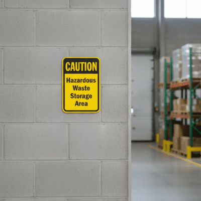 Caution Hazardous Waste Storage Area