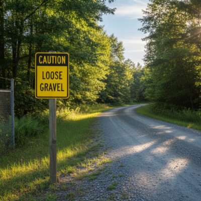 Caution Loose Gravel
